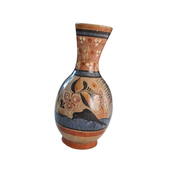 Vintage Tonala Hand Painted Mexican Folk art Pottery Vase - Picture 2 of 15